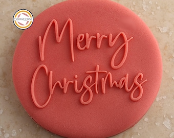 Merry Christmas (Style 5) Debosser/Embosser/Christmas/Fondant Stamp