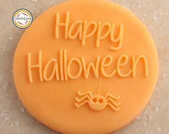 Happy Halloween with Spider Debosser/Embosser Fondant Stamp