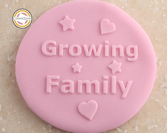 Growing Family Debosser/Embosser Stamp/Baby Shower/Fondant/Icing