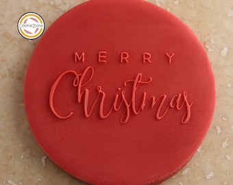 Merry Christmas (Style 11) Debosser/Embosser/Fondant Stamp