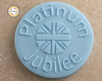 Platinum Jubilee (Style 2) Debosser/Embosser/ Fondant Stamp/Queens Jubilee Commemorative