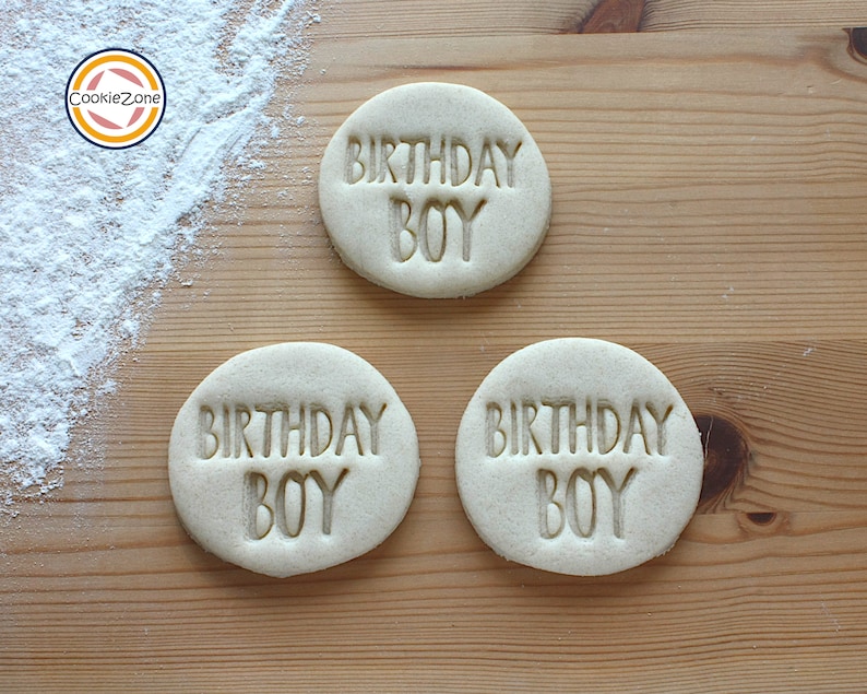 Birthday Boy Embosser Fondant StampCookie Cutter Set