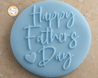 Happy Fathers Day with Heart Debosser/Embosser/Father's Day/ Fondant Stamp