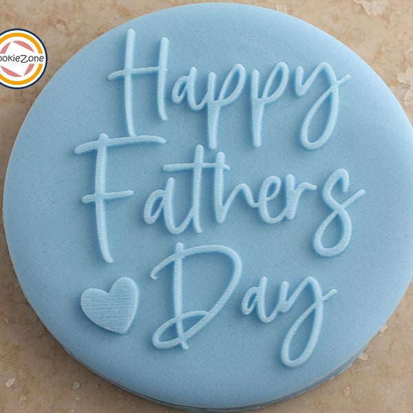 Happy Fathers Day with Heart Debosser/Embosser/Father's Day/ Fondant Stamp