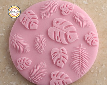 Palm and Monstera Leaf Mix Debosser/Embosser Stamp/Floral/Fondant/Icing