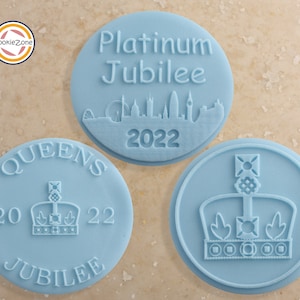 Queens Jubilee Commemorative (Set 2) Debosser&#39;s/Embossers/Queen Jubilee/ Fondant Stamp Set