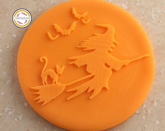 Stempel do fondantu „Halloween Witch on Broom”