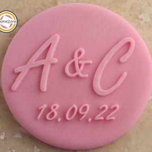 Custom Initials (Style 1) Debosser/Embosser/Anniversary/Wedding/Engagement/Fondant Stamp