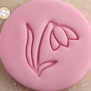 Snowdrop January Birth Flower Embosser Fondant Stamp