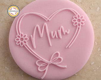 Mamma Hjärta Rosett Präglingsmaskin/Embosser/Mors Dag/Fondant Stämpel