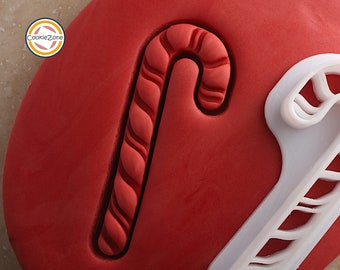 Candy Cane Cookie Cutter/Christmas/Fondant Stamp