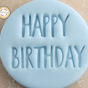 Happy Birthday Embosser Fondant Stamp/Cookie Cutter Set