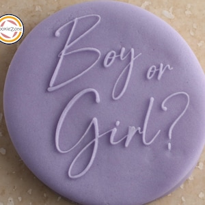 Junge oder Mädchen? (Slye 1) Prägestempel/Baby Shower/Fondantstempel