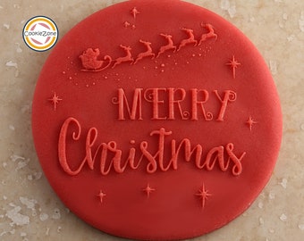 Merry Christmas (Style 3) Debosser/Embosser/Fondant Stamp