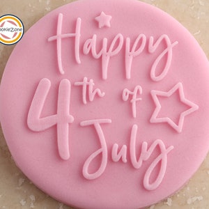 Happy 4th of July (Style 2) Debosser/Embosser Stamp/4th July/Fondant/Icing