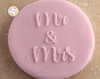 Timbro per fondente Mr & Mrs (stile 1) Debosser/Embosser/Addio al nubilato/Fidanzamento/Matrimonio