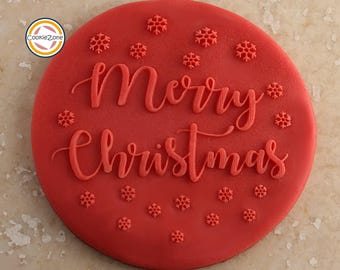 Merry Christmas (Style 2) Debosser/Embosser/Fondant Stamp