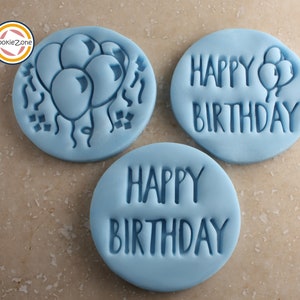 Happy Birthday Set Embosser Fondant Stamp/Cookie Cutter Set with Cutter