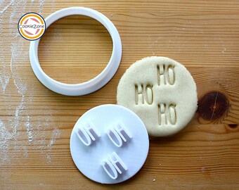 Ho Ho Ho Embosser Style Fondant Stamp/Cookie Cutter Set