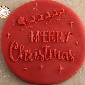 Merry Christmas (Style 3) Debosser/Embosser/Fondant Stamp