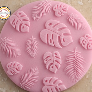 Palm and Monstera Leaf Mix Debosser/Embosser Stamp/Floral/Fondant/Icing