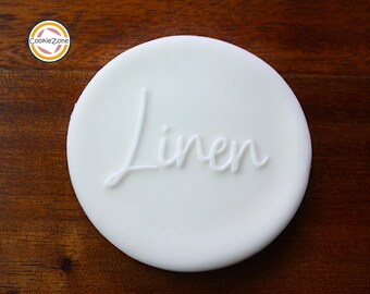 Juego de cortadores de galletas y sellos para fondant con relieve/estampado para el 4.º aniversario de lino