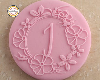 Letter I Flower Border Debosser/Embosser Fondant Stamp