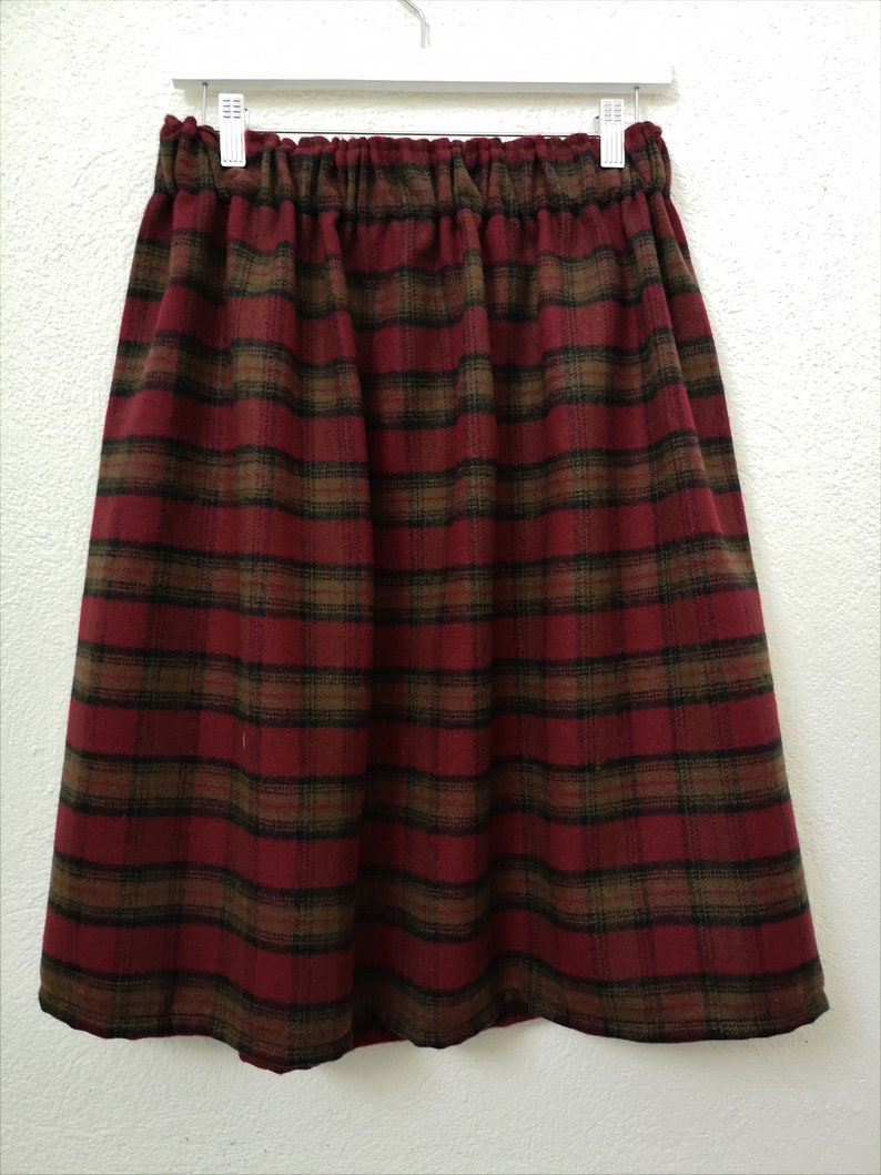 Red Tartan Skirt in Virgin wool skirt