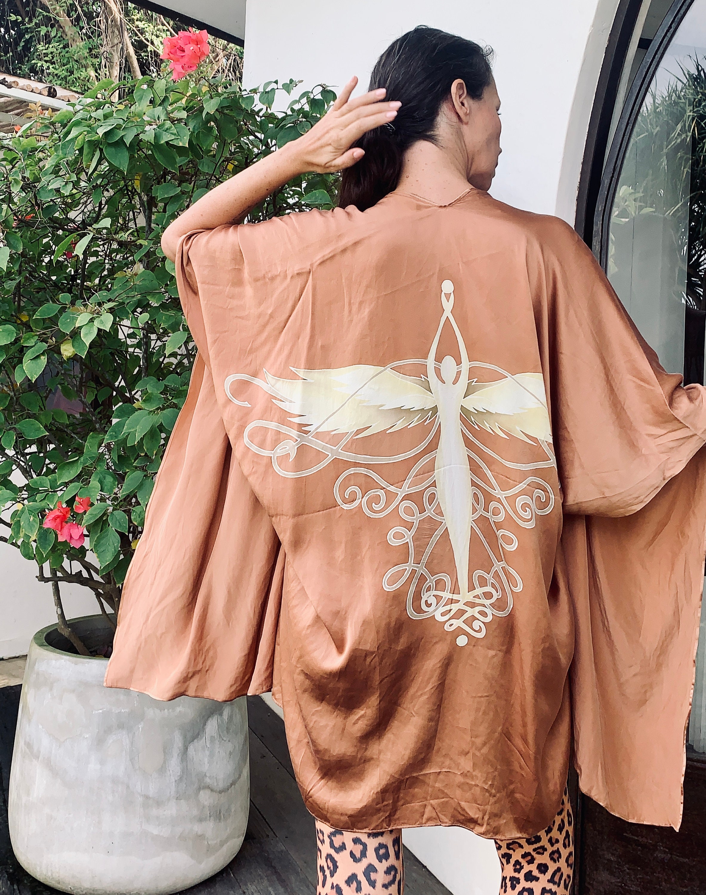 Handpainted Angel Goddess Kimono: Eco Dyed Batik Silk Shawl - Etsy