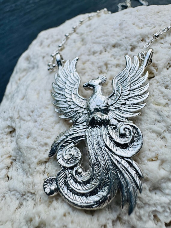 925 Silver Phoenix Pendant Necklace: Empowerment, Rebirth 925 Silver Phoenix Pendant Necklace: Empowerment, Rebirth