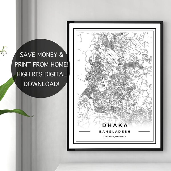 DHAKA MAP PRINT, High Res Map, Map Of Dhaka, Dhaka City Map, Dhaka Map, Dhaka Map Poster, Dhaka Map, Dhaka Download Map, Dhaka Map Download