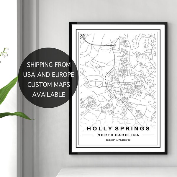 North Carolina Map Etsy