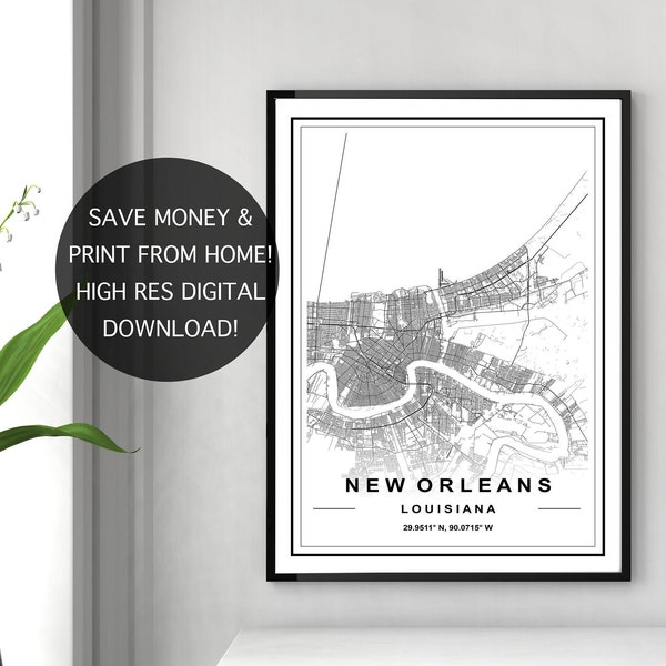 NEW ORLEANS MAP, High Res Map, Map Of New Orleans, New Orleans Map, Download Map, New Orleans Printable Map, New Orleans Map Download, Map