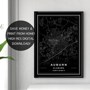 AUBURN MAP PRINT High Res Download Map of Auburn Auburn - Etsy