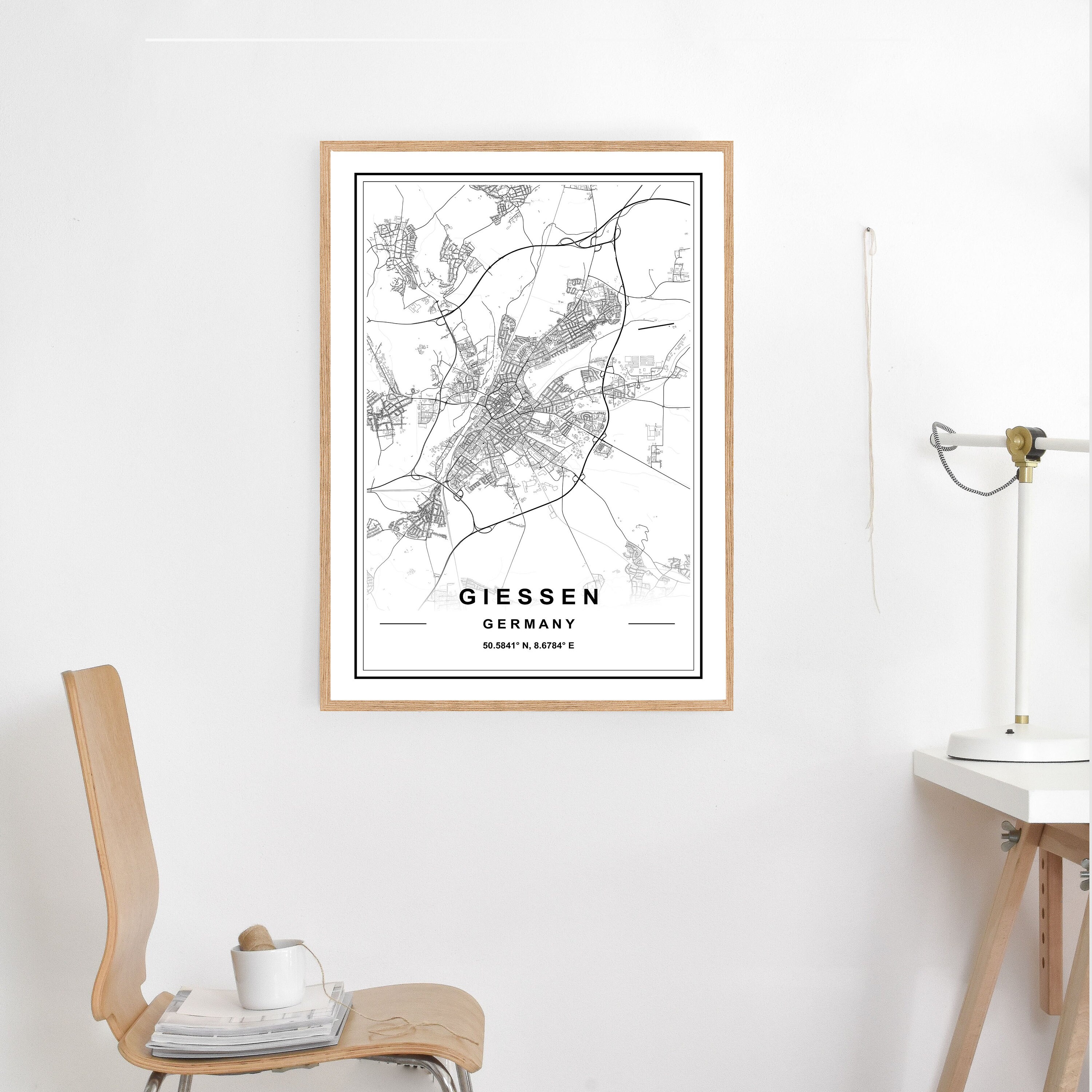 GIESSEN MAP PRINT, High Res Map, Map of Giessen, Giessen Germany Map ...
