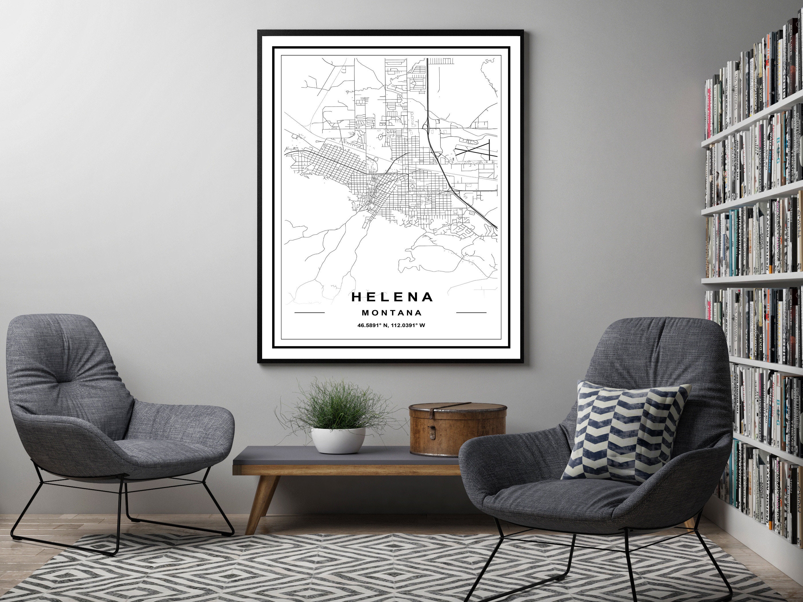 HELENA MAP PRINT High Res Map Map of Helena Helena City - Etsy