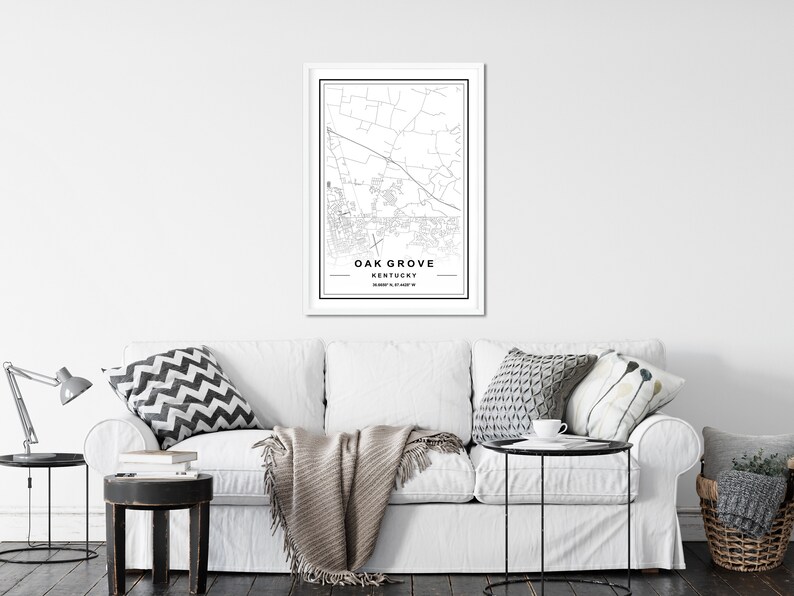 OAK GROVE MAP, High Res Download, Map of Oak Grove, Oak Grove Map Print