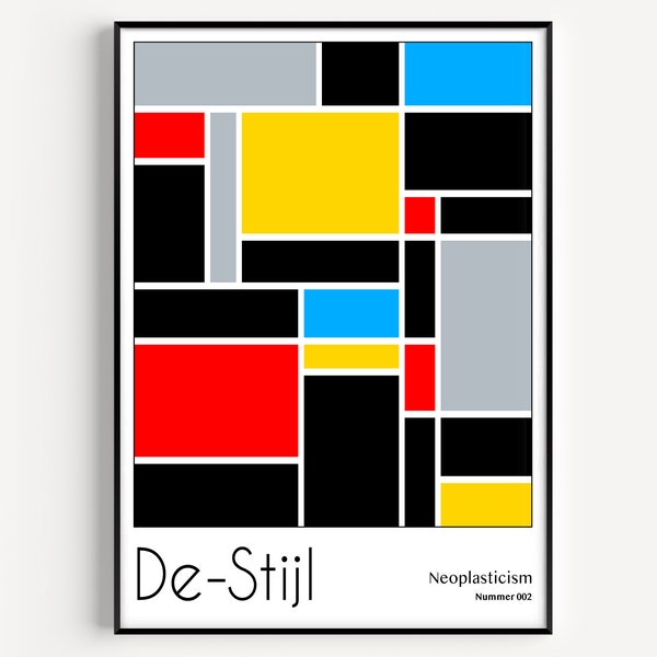 DE-STIJL PRINT, De-Stijl Poster, Abstract Art print, De-Stijl Art Poster, Neoplasticism Print, De-Stijl Circle, Neoplasticism Poster, 002