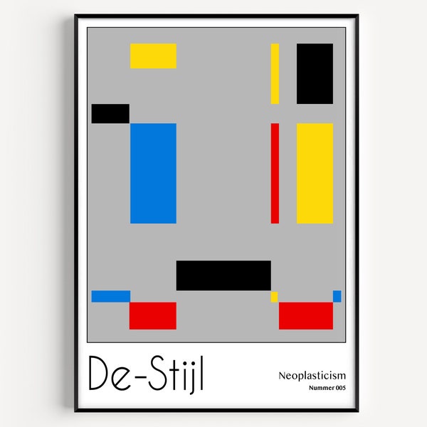 DE-STIJL PRINT, De-Stijl Poster, Abstract Art print, De-Stijl Art Poster, Neoplasticism Print, De-Stijl Circle, Neoplasticism Poster, 005
