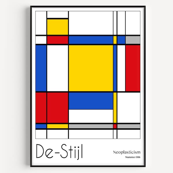 DE-STIJL PRINT, De-Stijl Poster, Abstract Art print, De-Stijl Art Poster, Neoplasticism Print, De-Stijl Circle, Neoplasticism Poster, 006