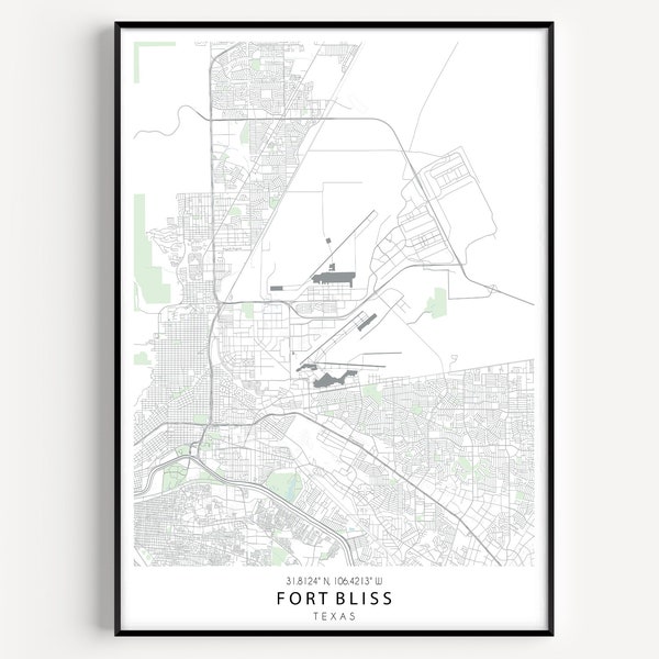 FORT BLISS KARTE, Karte von Fort Bliss, Fort Bliss Karte, Fort Bliss Karte, Fort Bliss Karte Poster, Fort Bliss Texas Karte, Fort Bliss Karte Geschenk