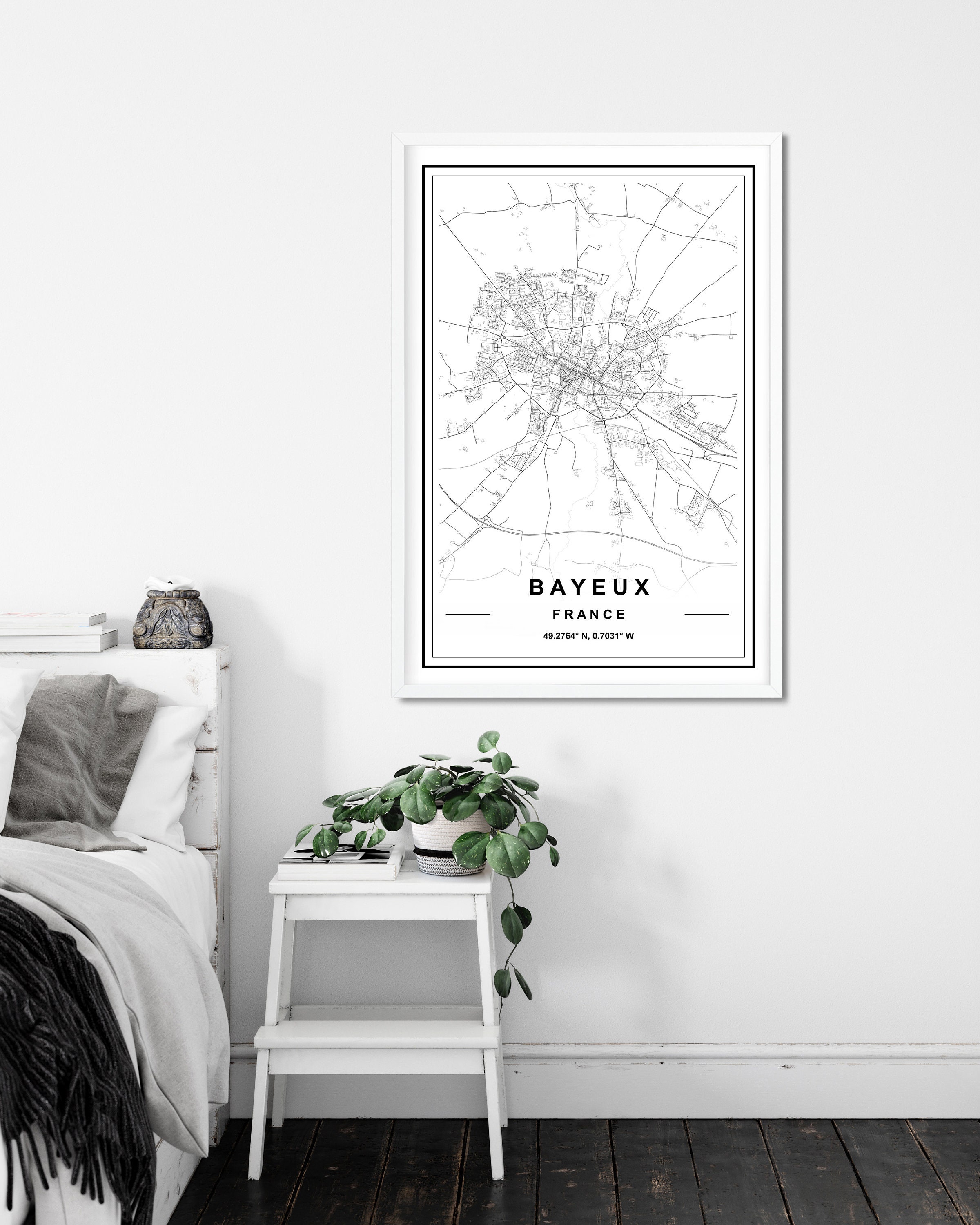 BAYEUX MAP PRINT High Res Map Map of Bayeux Bayeux City | Etsy
