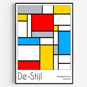 DE-STIJL PRINT, De-Stijl Poster, Abstract Art print, De-Stijl Art Poster, Neoplasticism Print, De-Stijl Circle, Neoplasticism Poster, 004