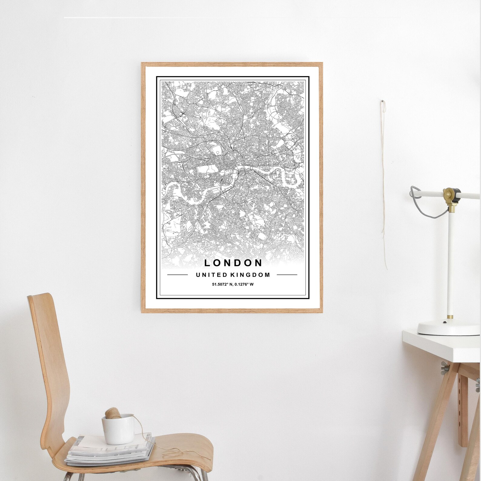 LONDON MAP PRINT, High Res Map, Map of London, London City Map, London Street Map Print, London ...