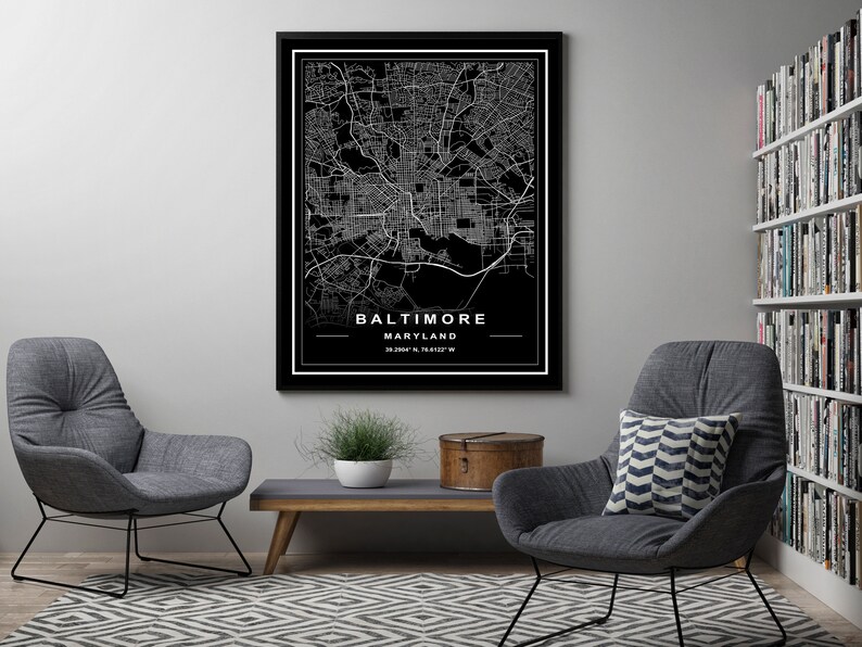 Baltimore Printable Map Baltimore Map Download BALTIMORE MAP PRINT Map Of Baltimore Map Download High Res Map Baltimore Map Maryland