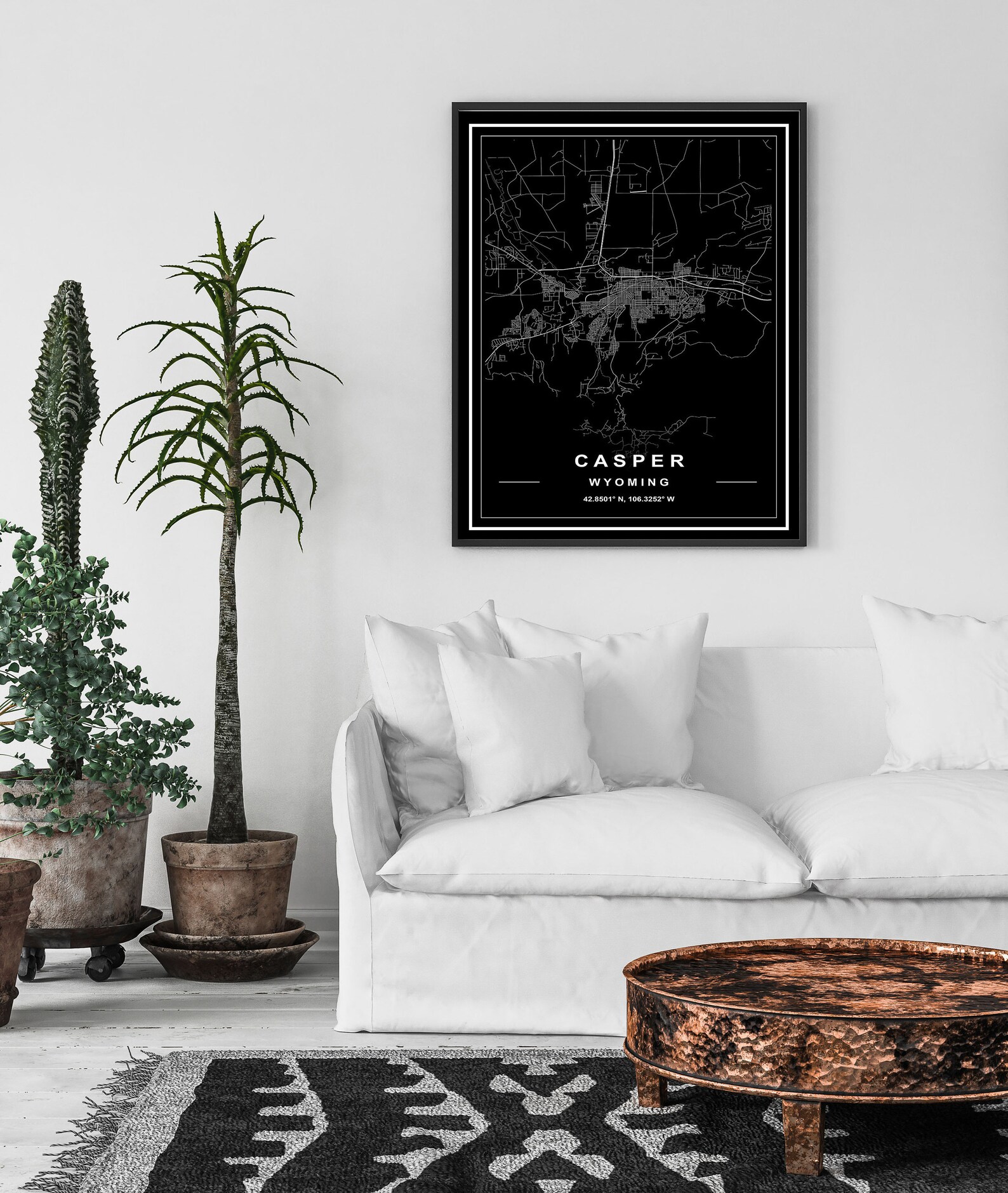 CASPER MAP PRINT High Res Download Map Map Of Casper Casper Etsy