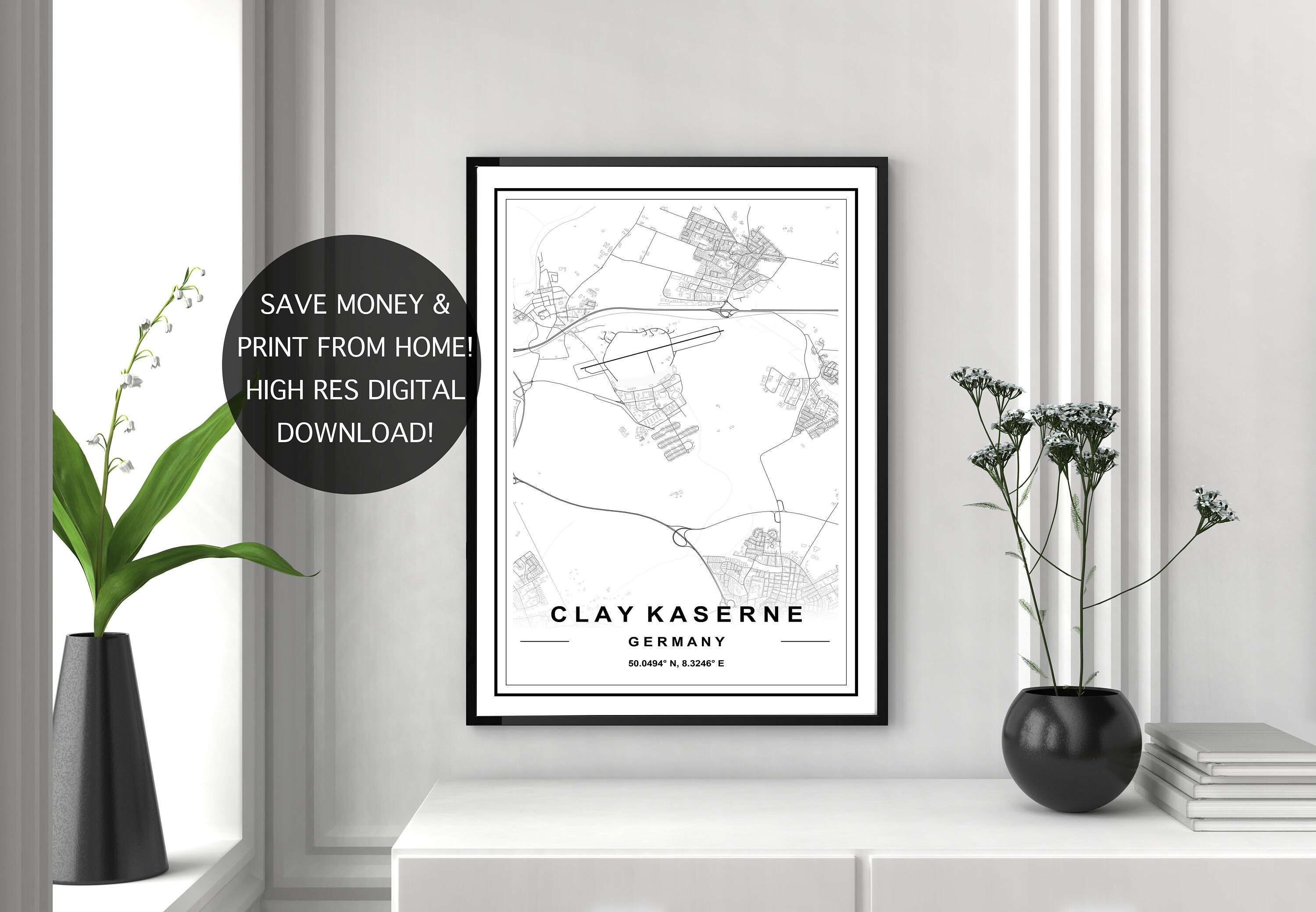 CLAY KASERNE MAP High Res Map of Clay Kaserne Clay Kaserne Etsy Singapore