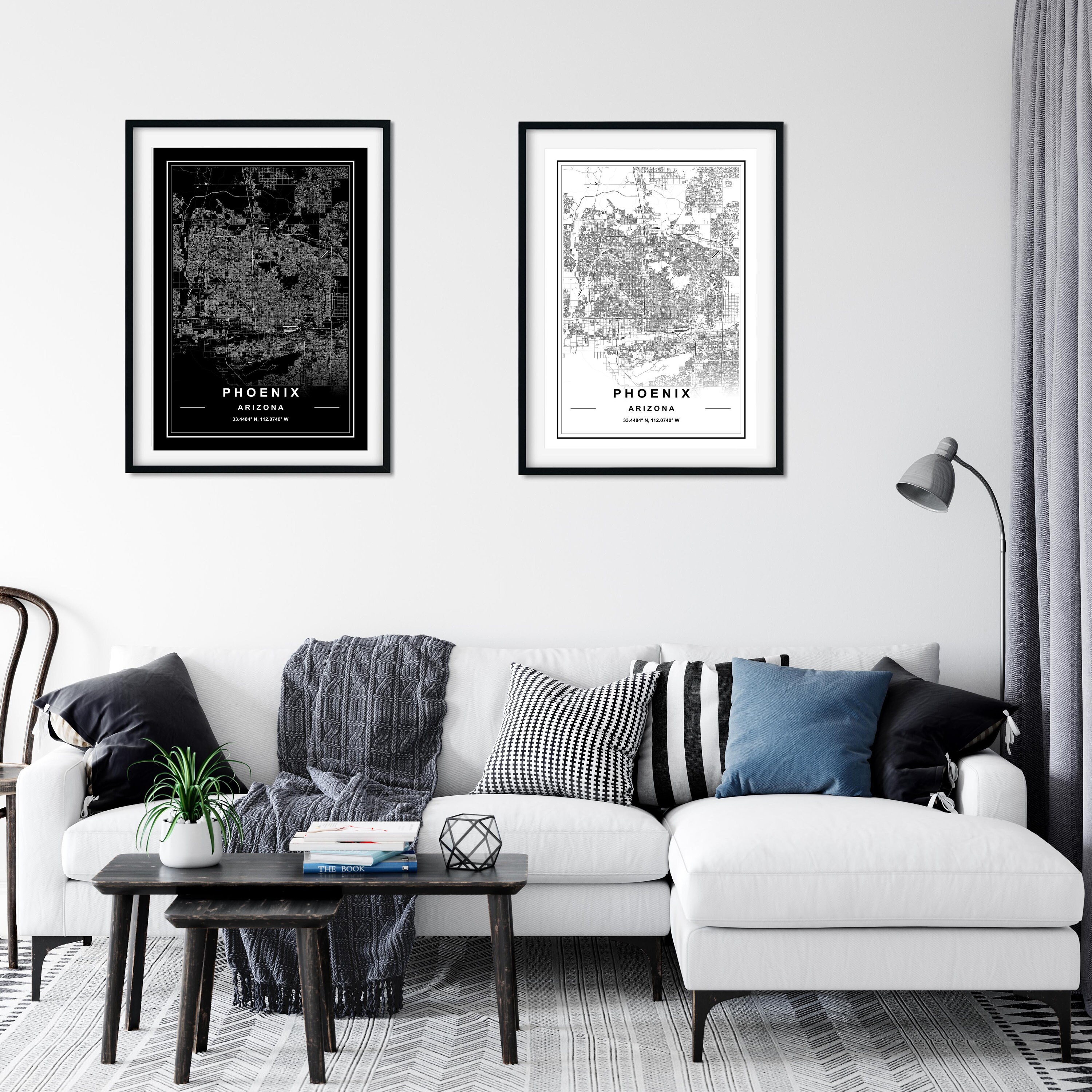 PHOENIX MAP PRINT, High Res Map, Map of Phoenix, Phoenix Download Map, Printable Phoenix Map ...