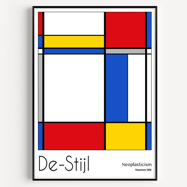 DE-STIJL PRINT, De-Stijl Poster, Abstract Art print, De-Stijl Art Poster, Neoplasticism Print, De-Stijl Circle, Neoplasticism Poster, 008