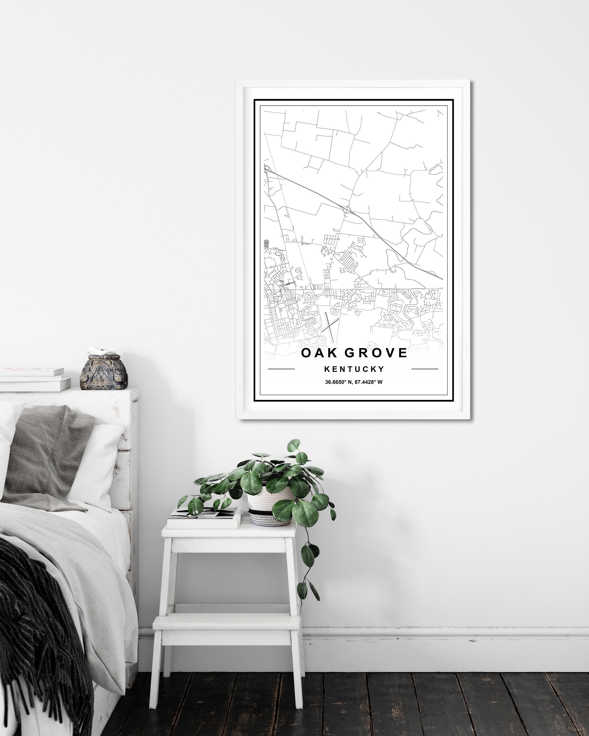 OAK GROVE MAP, High Res Download, Map of Oak Grove, Oak Grove Map Print, Oak Grove Printable Map